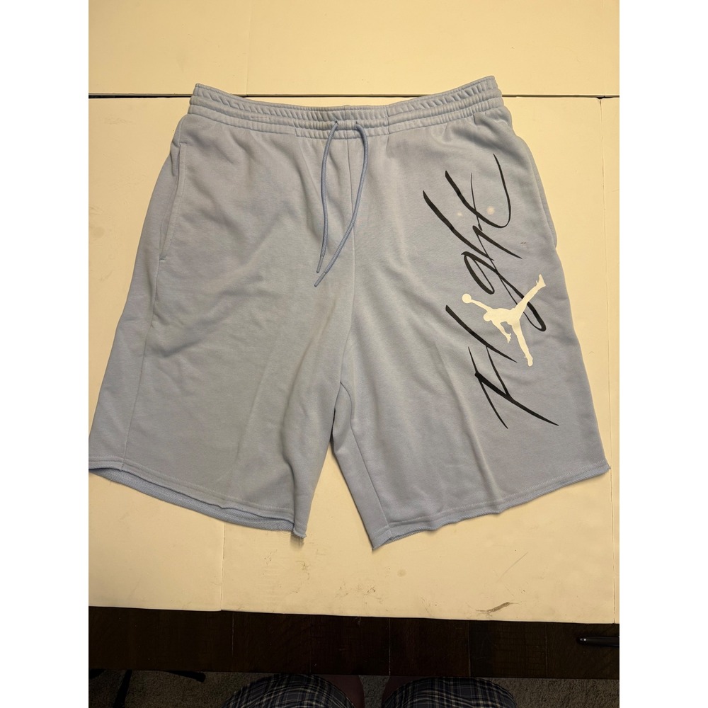 Jordan Flight Fleece Shorts Mens XL Light Blue Jumpman Graphic Athletic DA9824